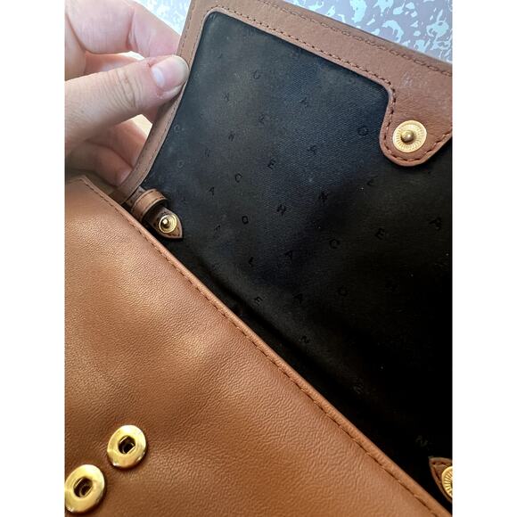 Cole Haan Brown Tan Leather Gold Accent Luxury Large Wallet Clutch - Picture 7 of 12